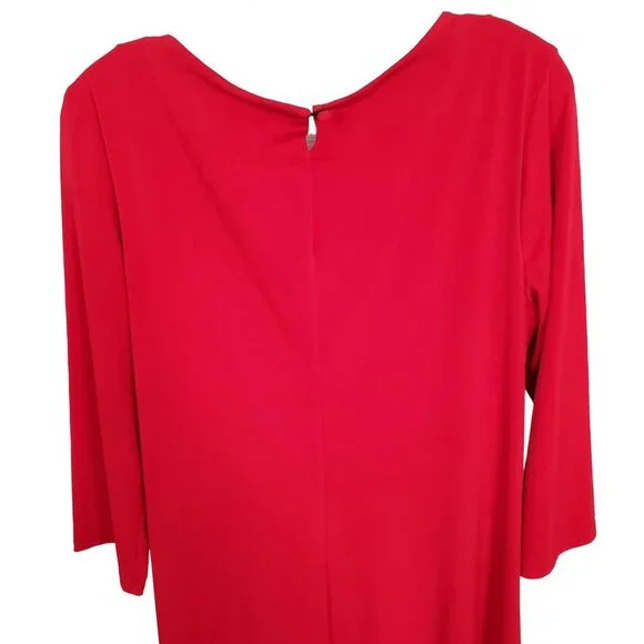 Chetta B 14 Dress Draped Stretch Jersey Knit Side Gathered Tie Ribbon Belt Party - Picture 7 of 8